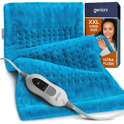 GENIANI Electric Heating Pad Microplush Auto Shut Off Machine Washable for Back Pain Cramps Neck Shoulder Relief