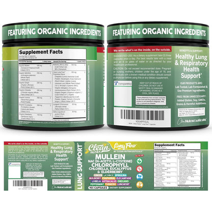 Clean Nutraceuticals Mullein Leaf Respiratory Support Capsules