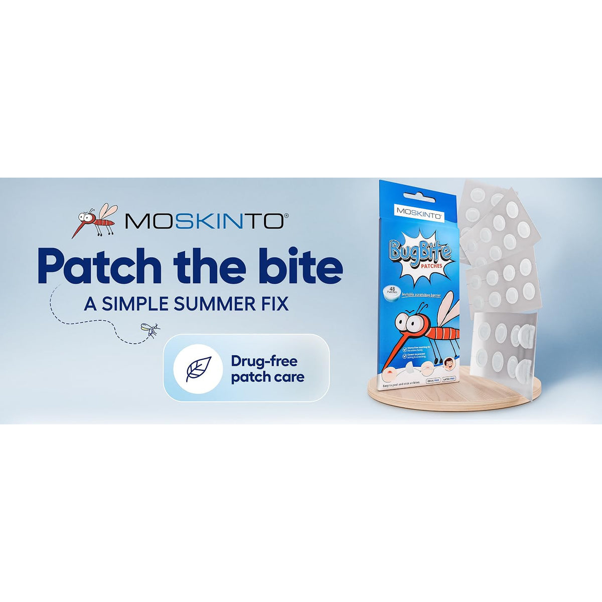 Moskinto Bug Bite Itch Relief Hydrocolloid Patches 48 Count