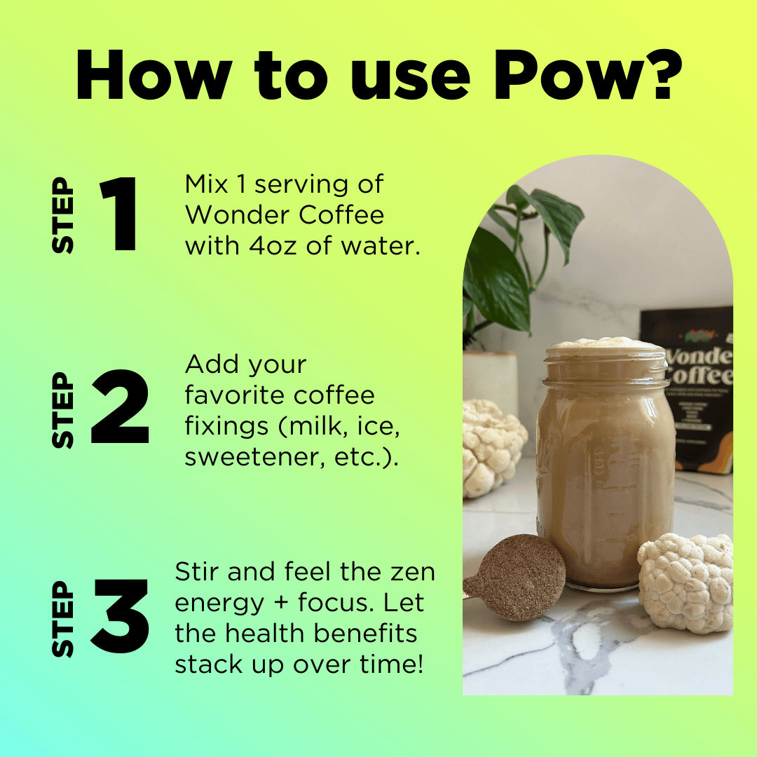 Pow Wonder Coffee Functional Mushroom Coffee 30 Servings