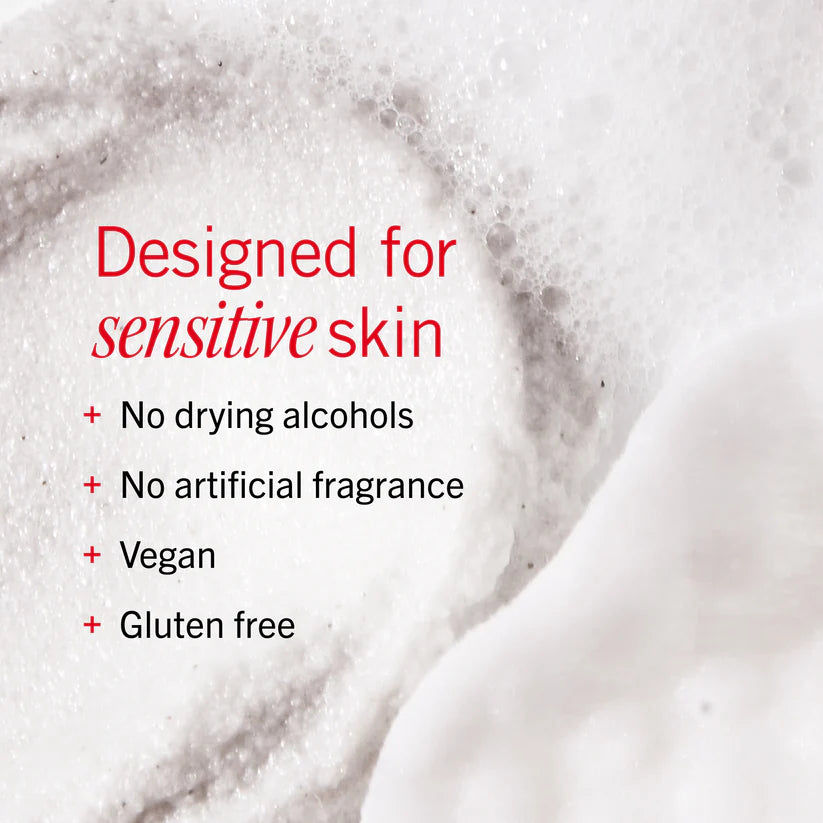 First Aid Beauty Ultra Gentle Cream-to-Foam Face Cleanser in a pump bottle, showing the cleanser's smooth texture and packaging.