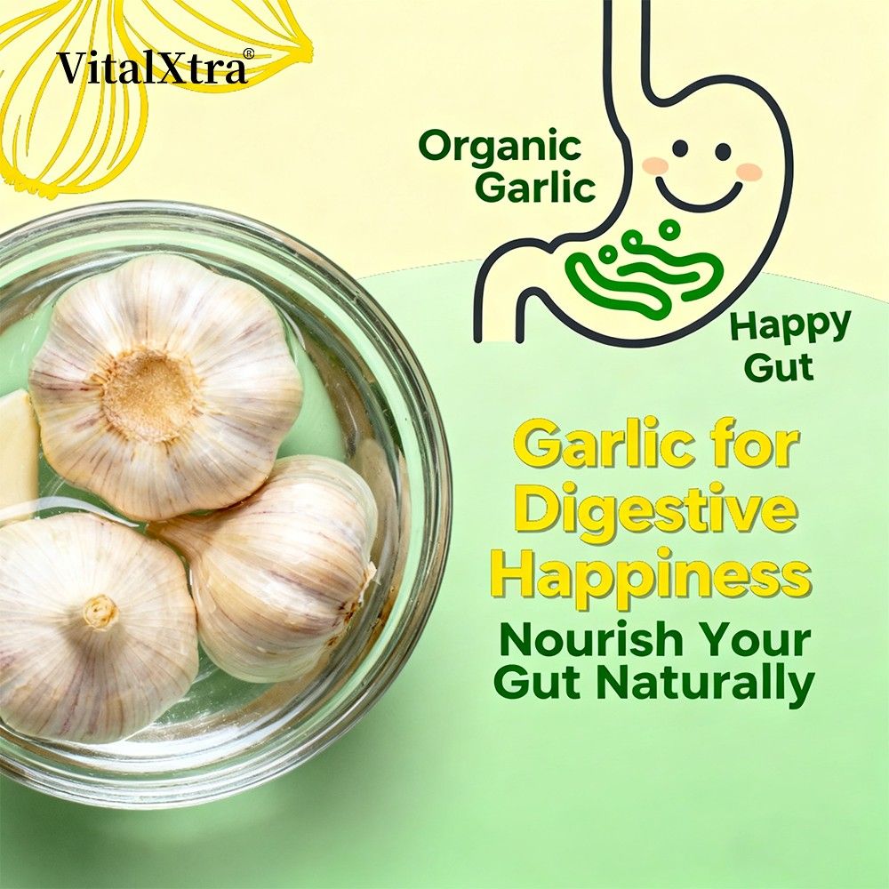 VitalXtra Organic Garlic Capsules 30-120 Count Immune Digestive Support