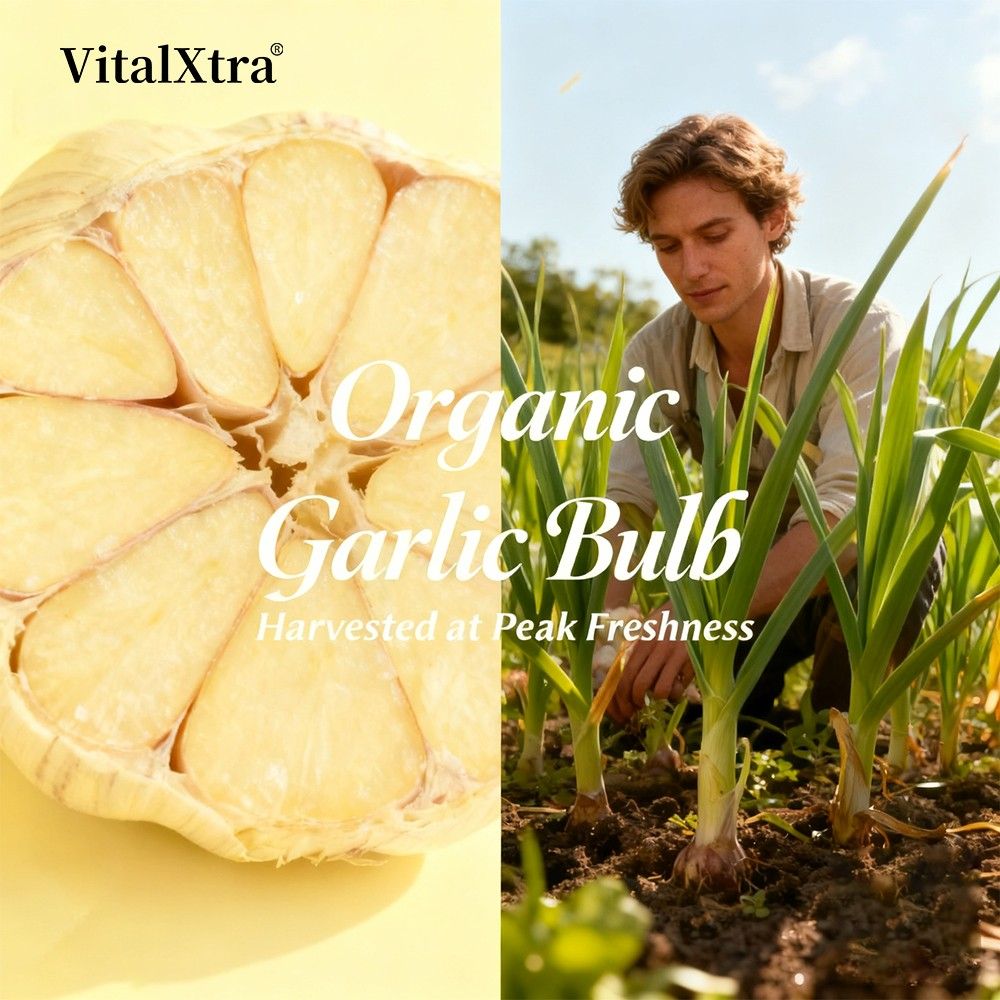 VitalXtra Organic Garlic Capsules 30-120 Count Immune Digestive Support