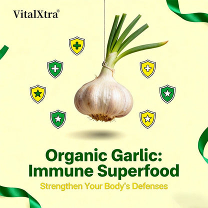 VitalXtra Organic Garlic Capsules 30-120 Count Immune Digestive Support