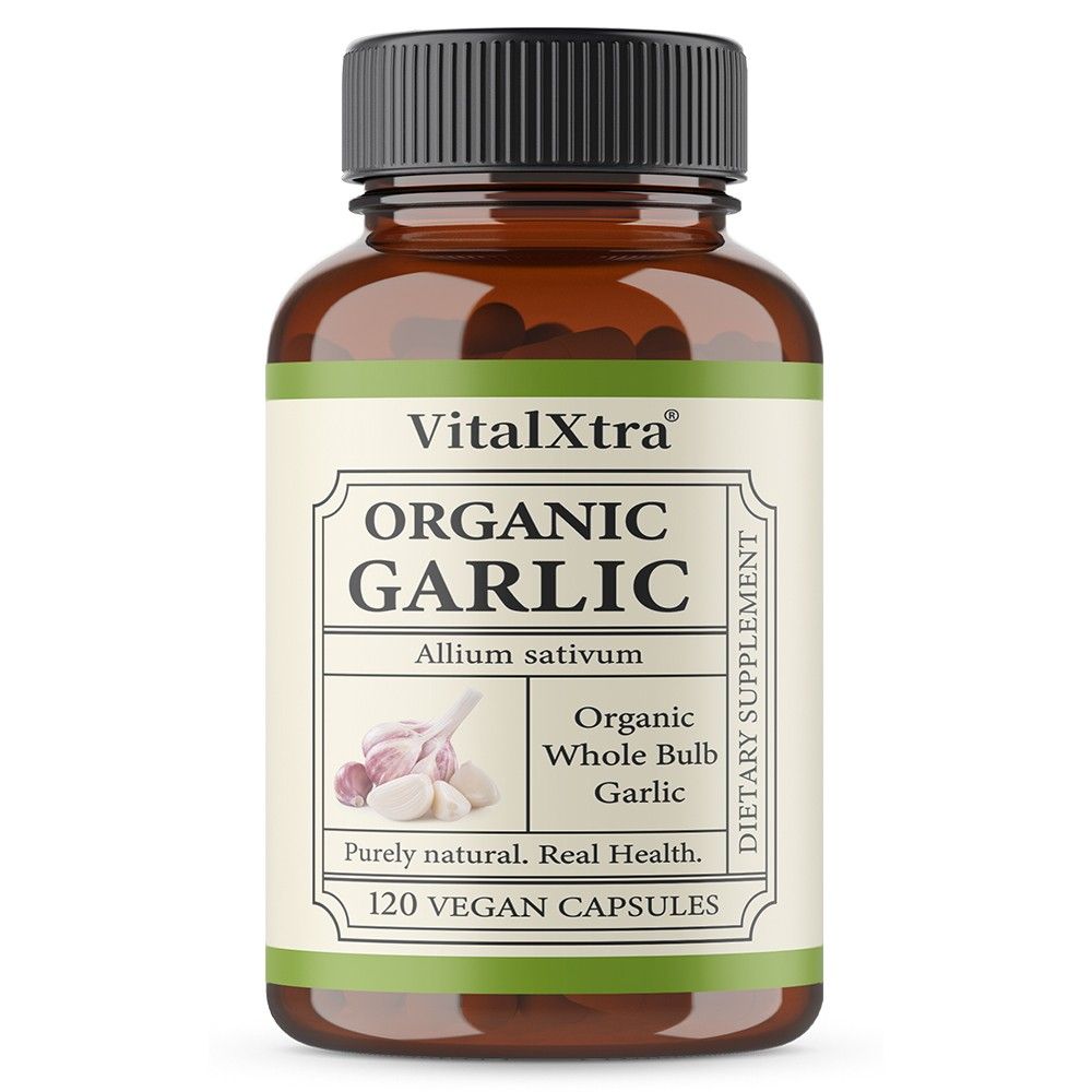 VitalXtra Organic Garlic Capsules 30-120 Count Immune Digestive Support