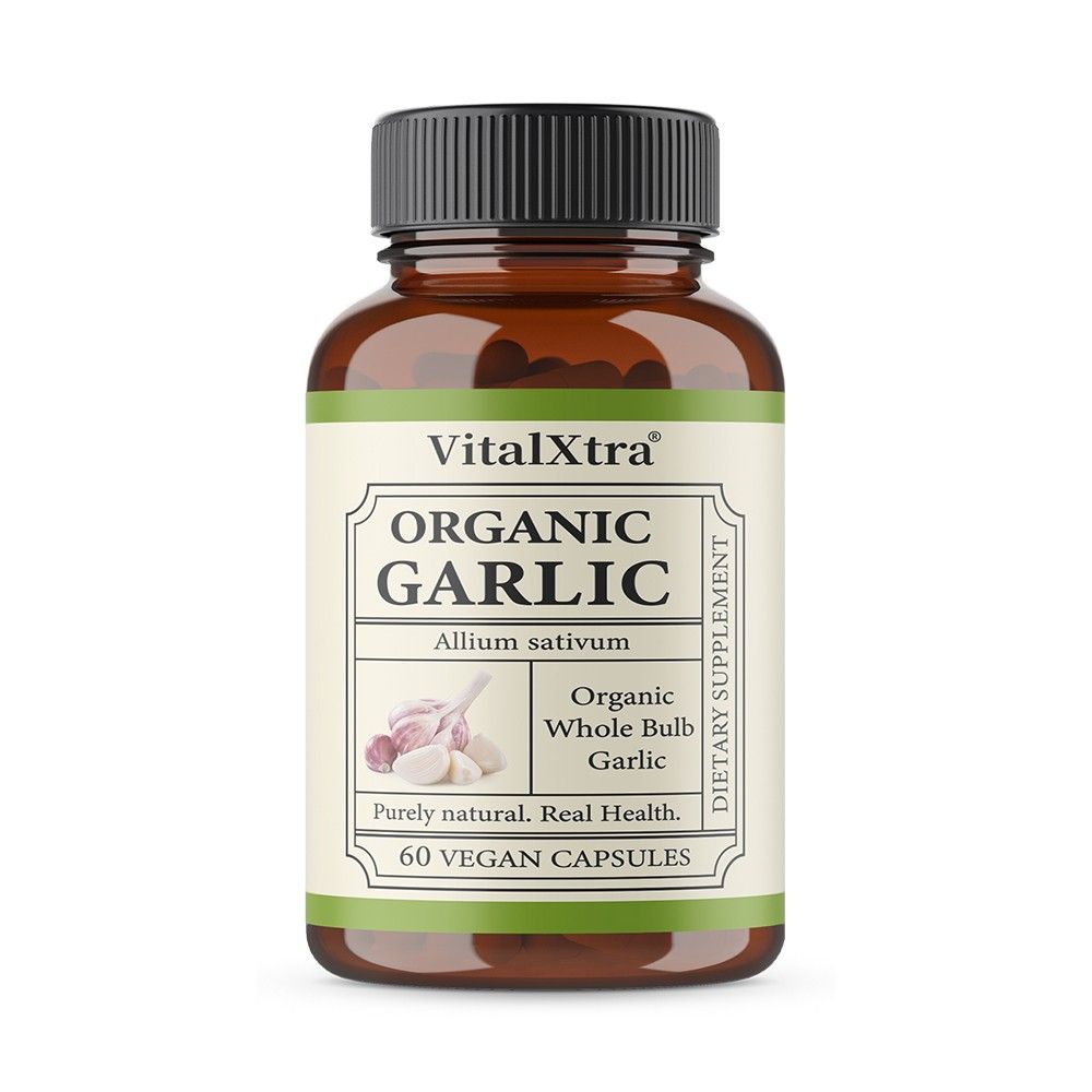 VitalXtra Organic Garlic Capsules 30-120 Count Immune Digestive Support
