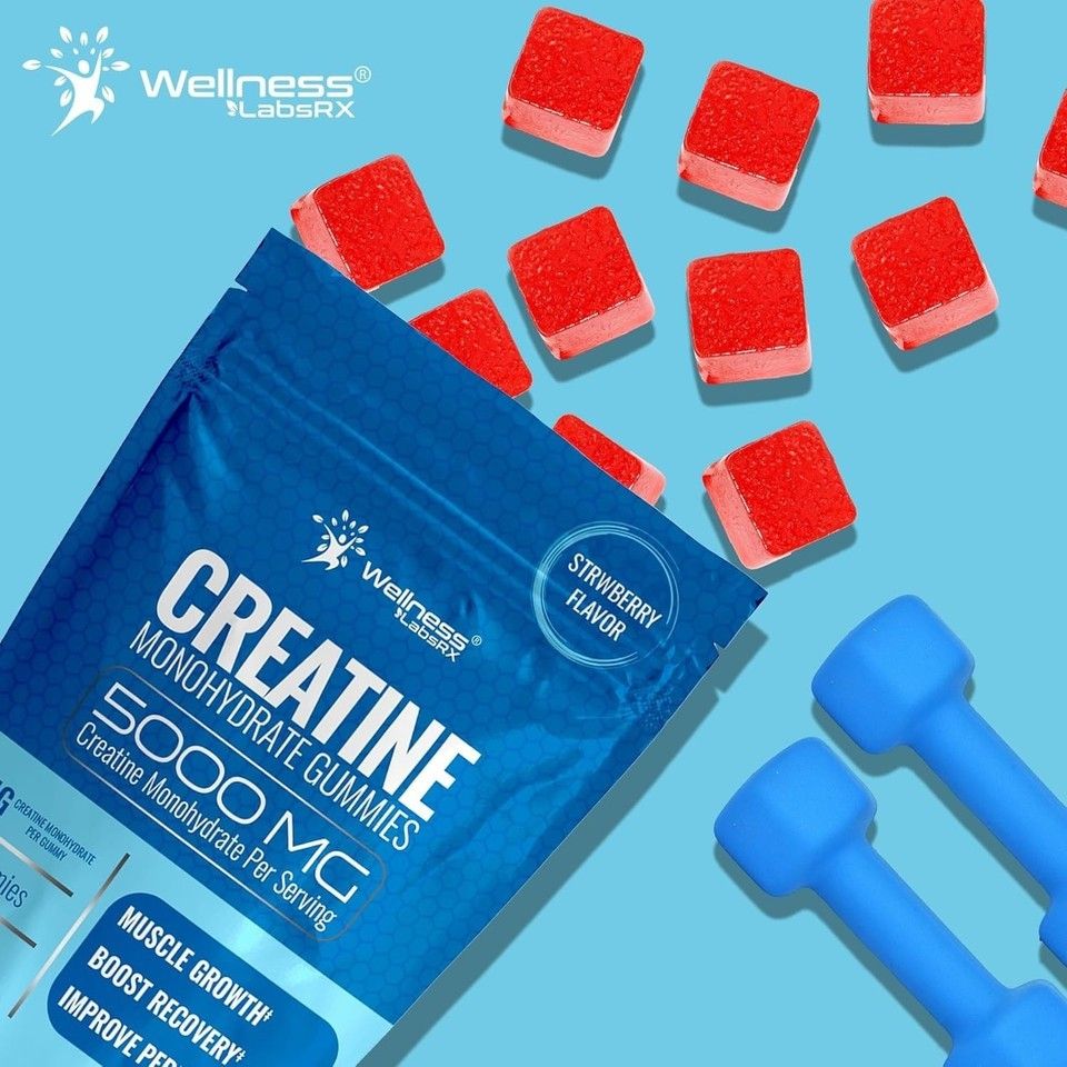 Creatine Monohydrate Gummies 5000mg 30 Serving Third Party Tested