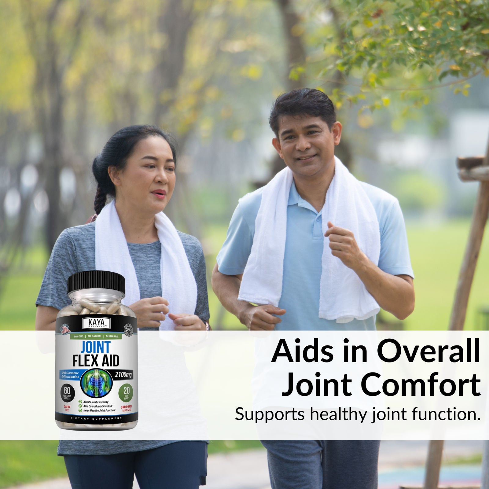Kaya Naturals Triple Strength Joint Support Glucosamine Turmeric MSM Supplement 60ct