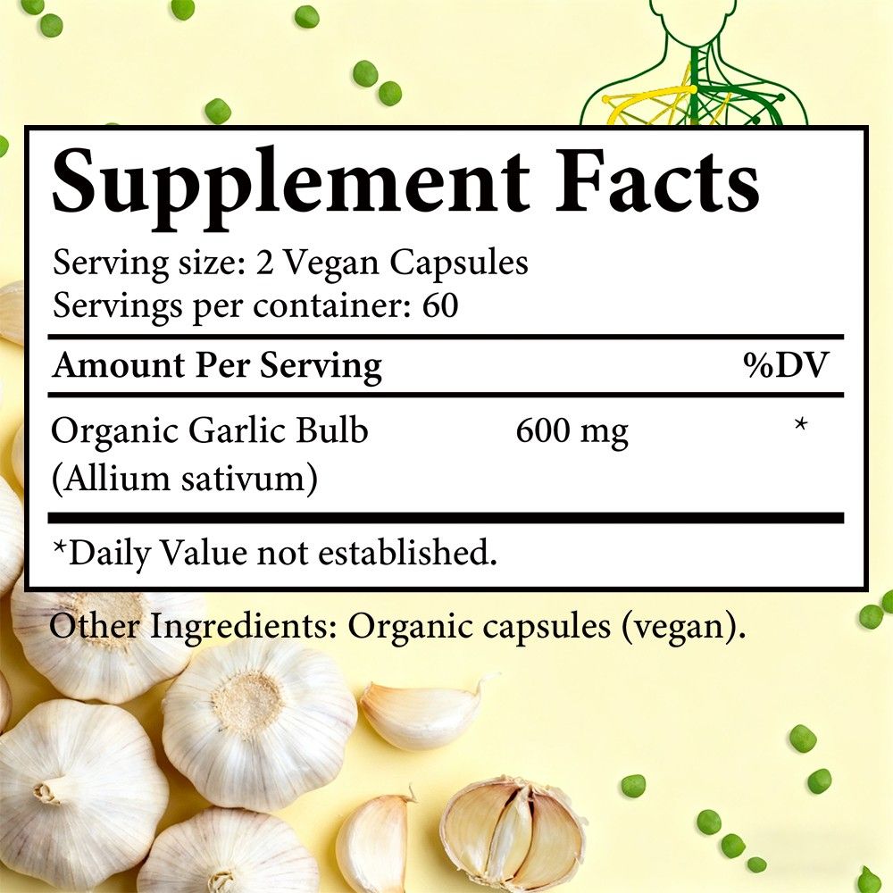 VitalXtra Organic Garlic Capsules 30-120 Count Immune Digestive Support