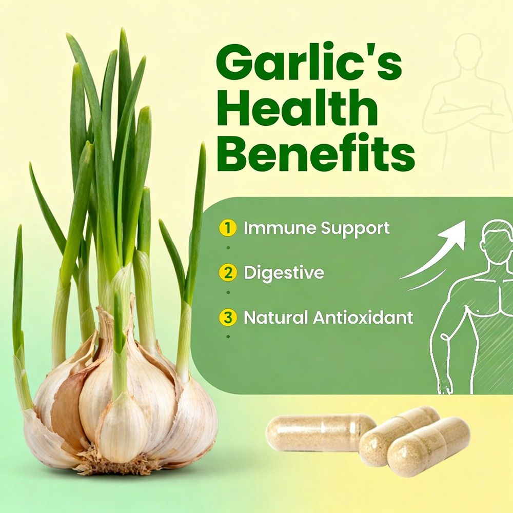 VitalXtra Organic Garlic Capsules 30-120 Count Immune Digestive Support
