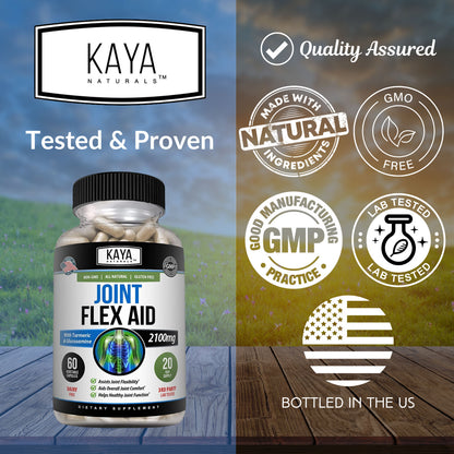 Kaya Naturals Triple Strength Joint Support Glucosamine Turmeric MSM Supplement 60ct