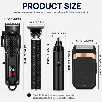 Rechargeable Electric Grooming Kit With LCD Battery Display Black