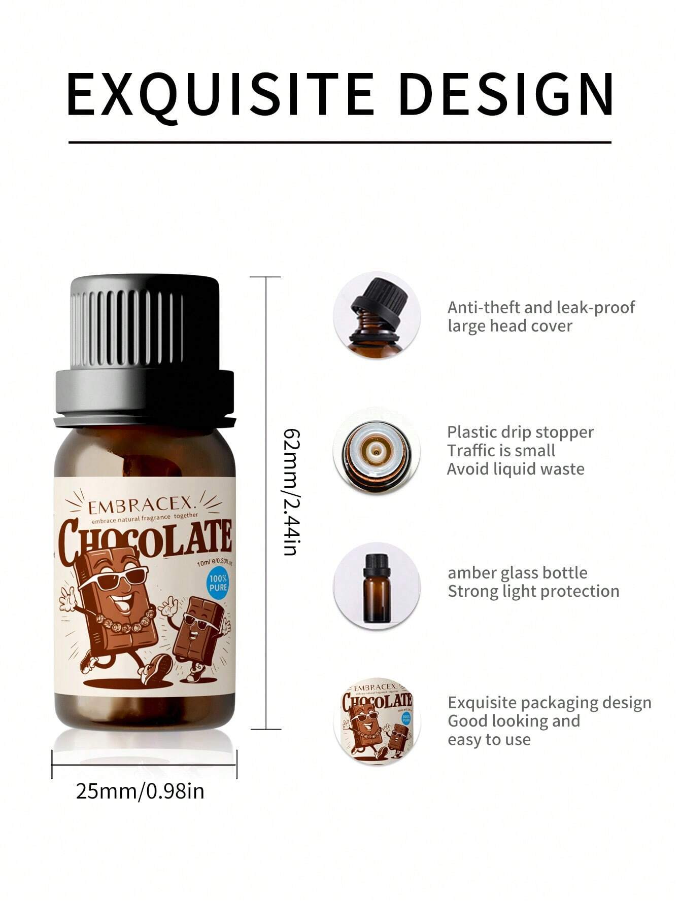 EMBRACEX. 10ml Chocolate Fragrance Oil Aromatherapy Scent