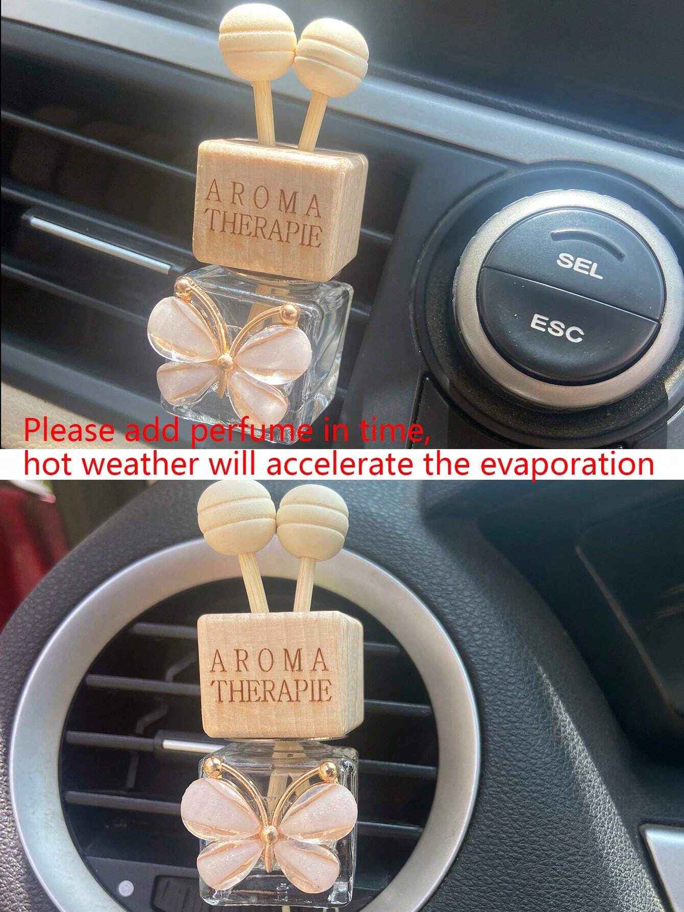 Glass Butterfly Car Air Outlet Perfume Bottle Clear