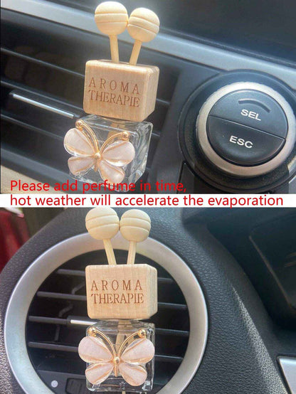 Glass Butterfly Car Air Outlet Perfume Bottle Clear