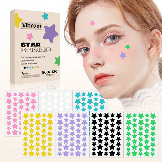 Star-shaped face stickers set by VitaBuy, body care accessories featuring multiple star designs for playful facial decoration.