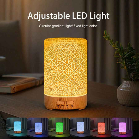 Portable Ultrasonic Essential Oil Diffuser 7 Color Flame Lighting 150ml USB