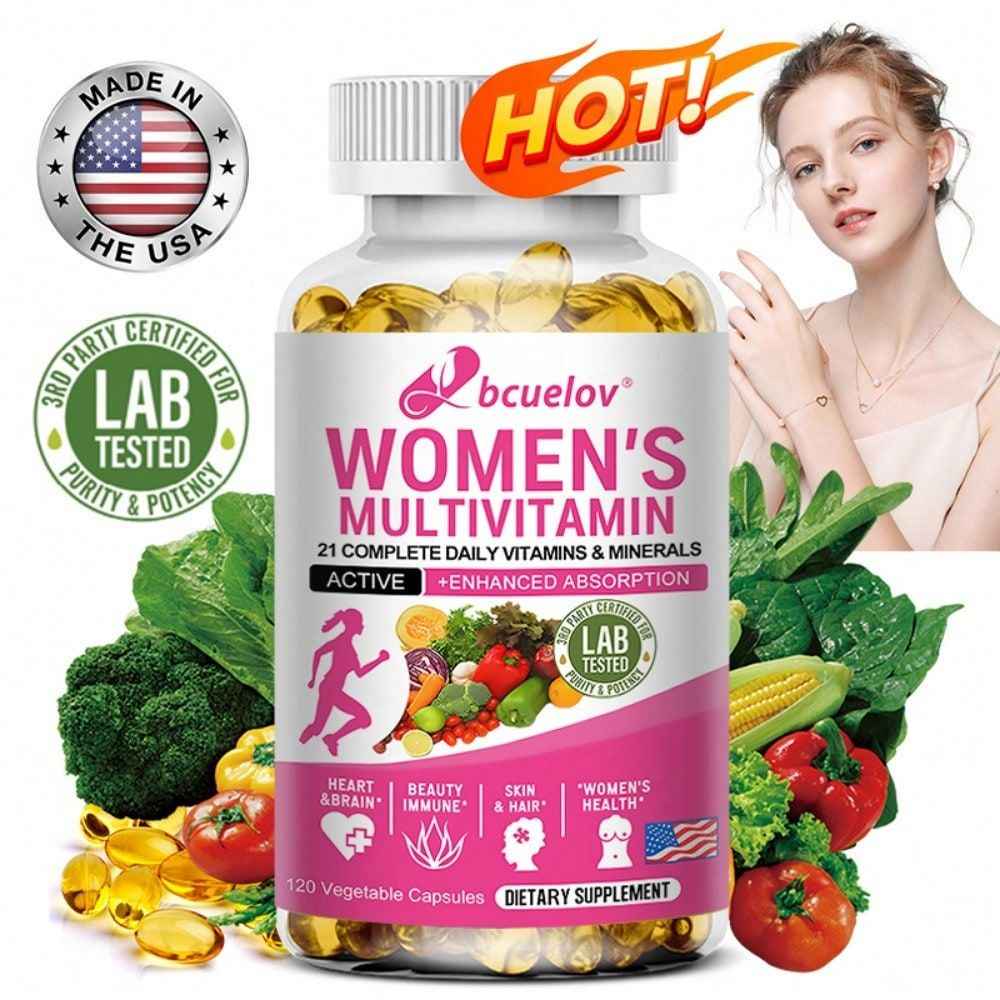 Bcuelov Women's Daily Vitamins Dietary Supplement 120 Softgels 21 Vitamins Minerals