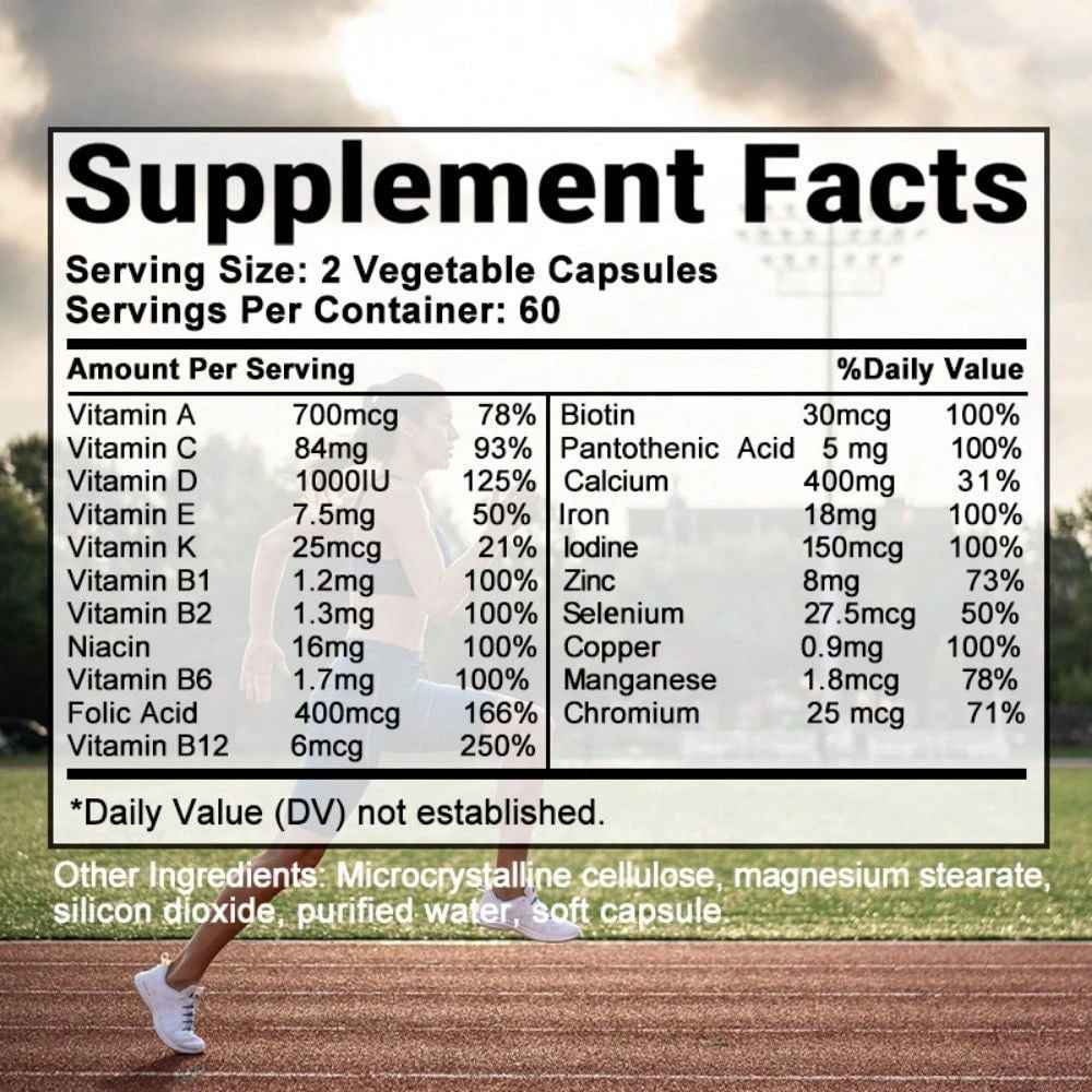 Bcuelov Women's Daily Vitamins Dietary Supplement 120 Softgels 21 Vitamins Minerals