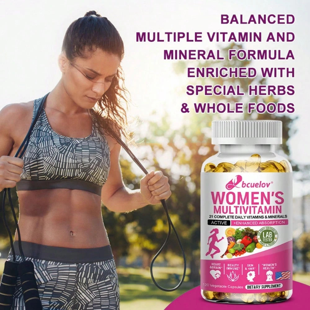 Bcuelov Women's Daily Vitamins Dietary Supplement 120 Softgels 21 Vitamins Minerals