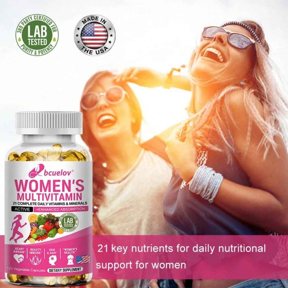 Bcuelov Women's Daily Vitamins Dietary Supplement 120 Softgels 21 Vitamins Minerals