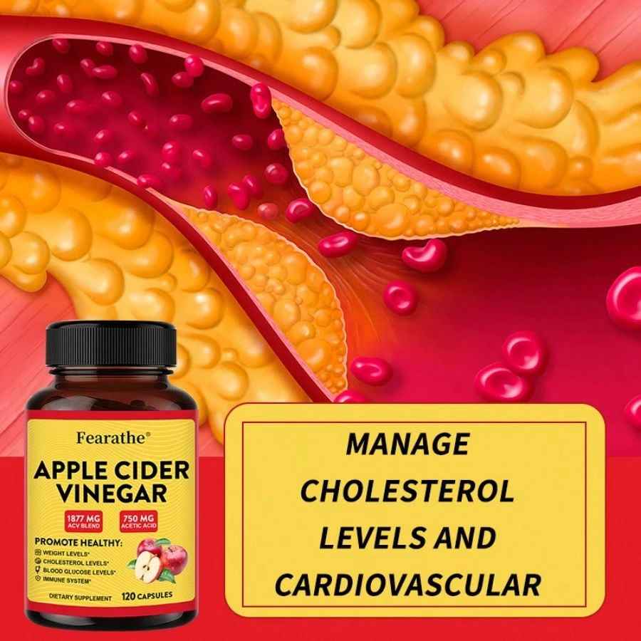 SHEIN Apple Cider Vinegar Supplement 1877mg ACV Blend Acetic Acid 120 Capsules