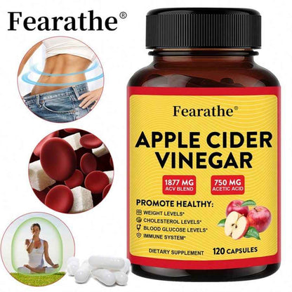 SHEIN Apple Cider Vinegar Supplement 1877mg ACV Blend Acetic Acid 120 Capsules