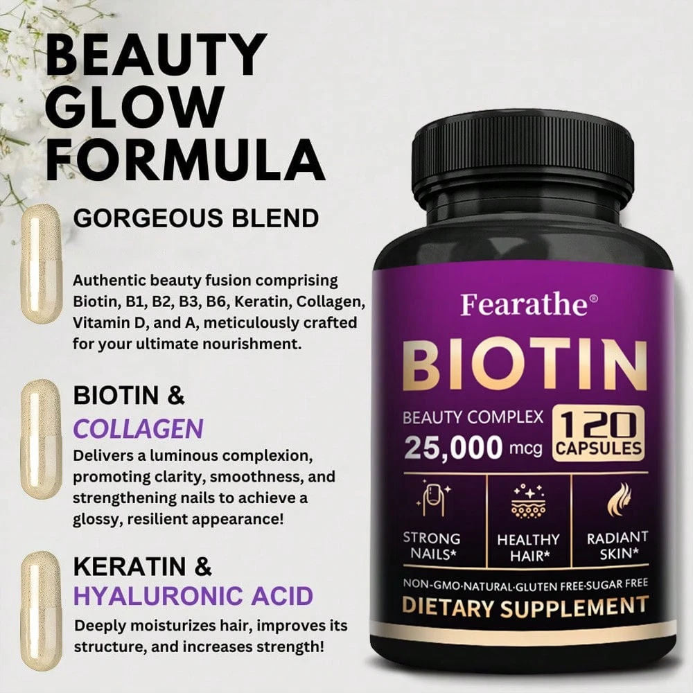 Biotin Vitamin B6 Pantothenic Acid Dietary Supplement 120 Capsules