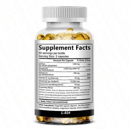 Calcium Supplement With Vitamin D3 K2 B12 Zinc High Absorption Formula 120 Softgels