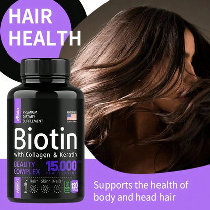 Biotin Collagen Keratin Hair Growth Supplement 120 Capsules