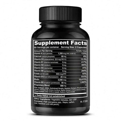 Biotin Collagen Keratin Hair Growth Supplement 120 Capsules