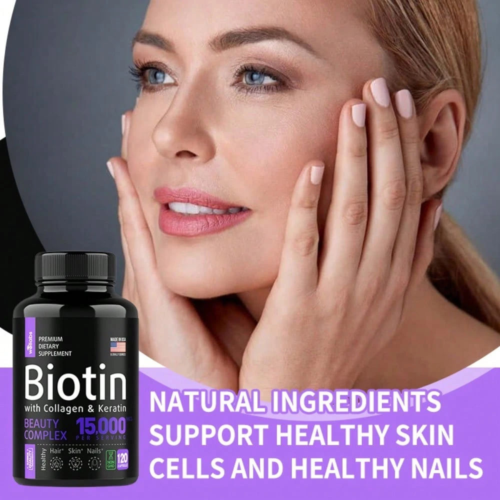 Biotin Collagen Keratin Hair Growth Supplement 120 Capsules