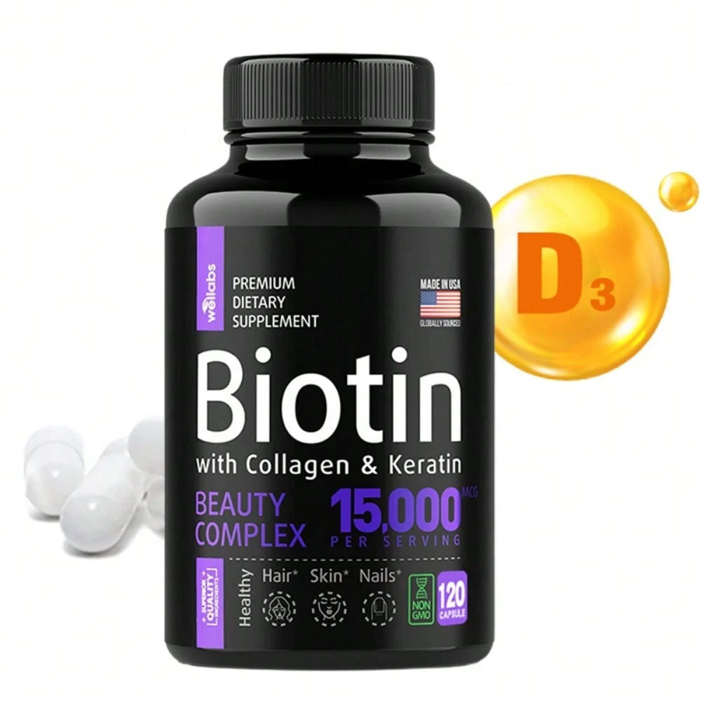 Biotin Collagen Keratin Hair Growth Supplement 120 Capsules