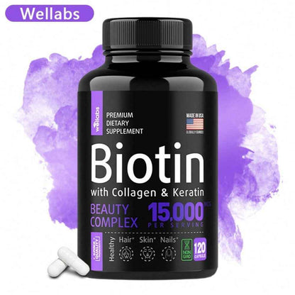 Biotin Collagen Keratin Hair Growth Supplement 120 Capsules