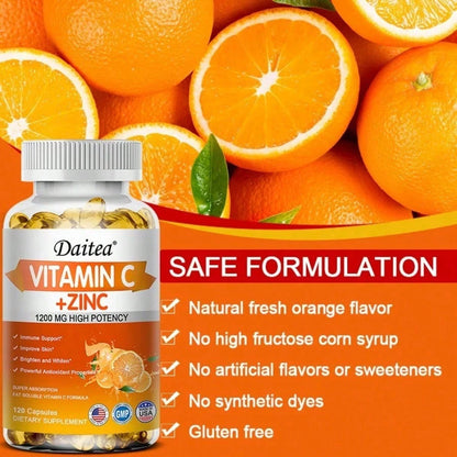 SHEIN Vitamin C Softgels Immune Support Antioxidant Supplement 120 Count