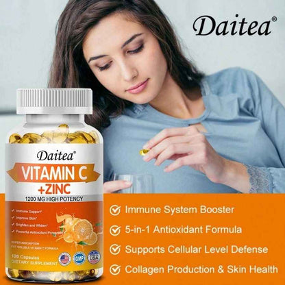 SHEIN Vitamin C Softgels Immune Support Antioxidant Supplement 120 Count