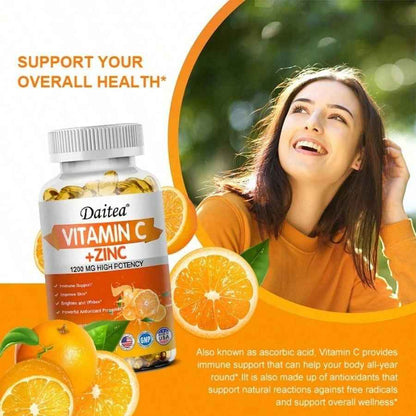 SHEIN Vitamin C Softgels Immune Support Antioxidant Supplement 120 Count