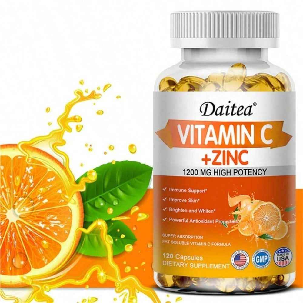SHEIN Vitamin C Softgels Immune Support Antioxidant Supplement 120 Count
