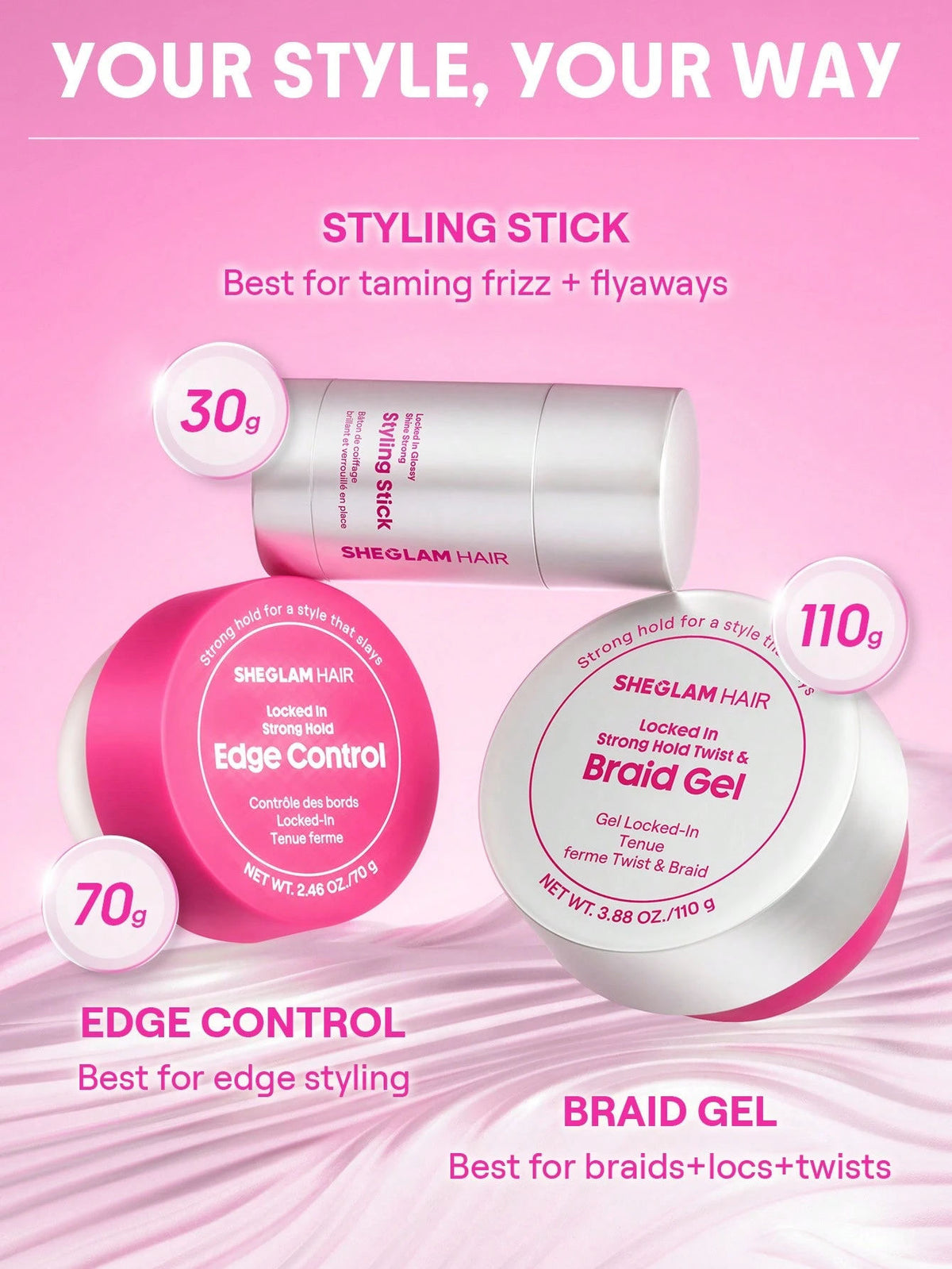 VitaBuy glossy shine strong hair styling wax stick with comb, smooth hair and add shine with easy-to-use hair care product