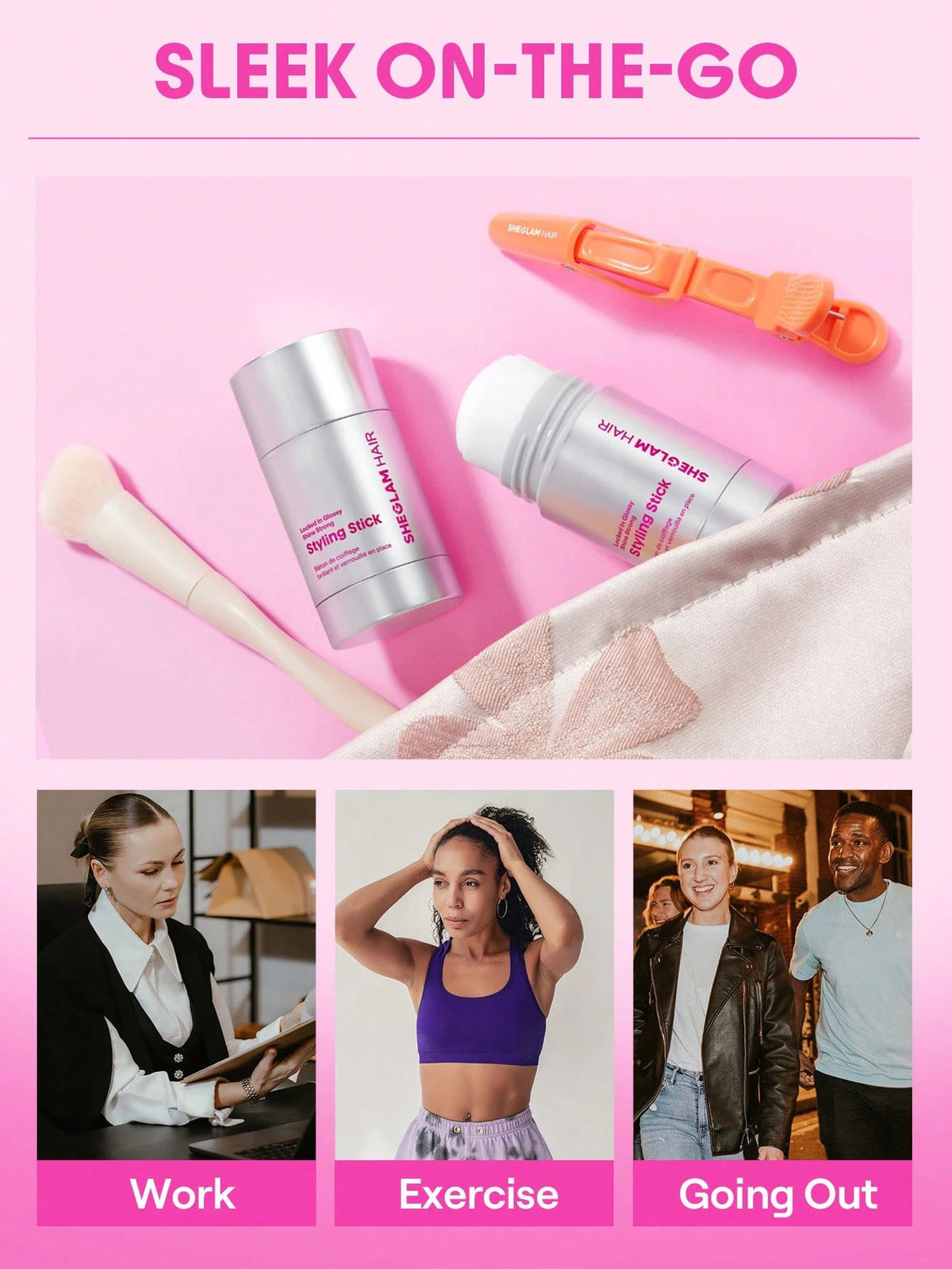 VitaBuy glossy shine strong hair styling wax stick with comb for sleek, manageable hair styling and shine enhancement.