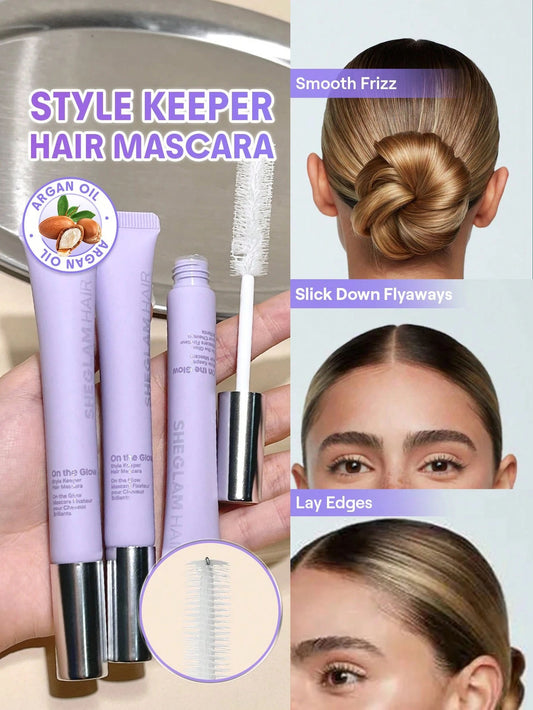 VitaBuy On The Glow Style Keeper Hair Mascara B Complex for frizz and flyaway control, featuring a taming wand applicator.