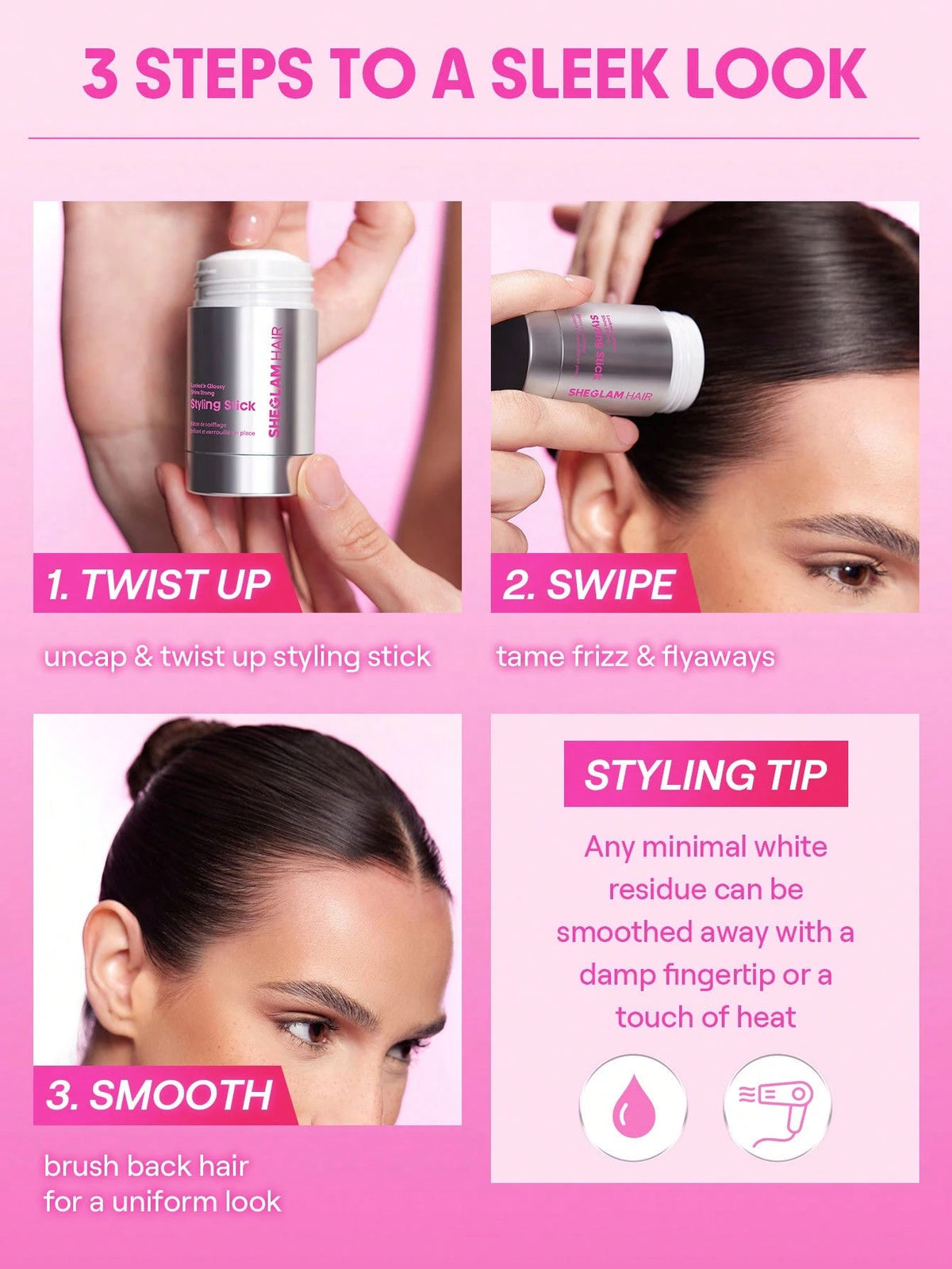 VitaBuy glossy shine strong hair styling wax stick with comb for sleek, shiny hair styling and hold.