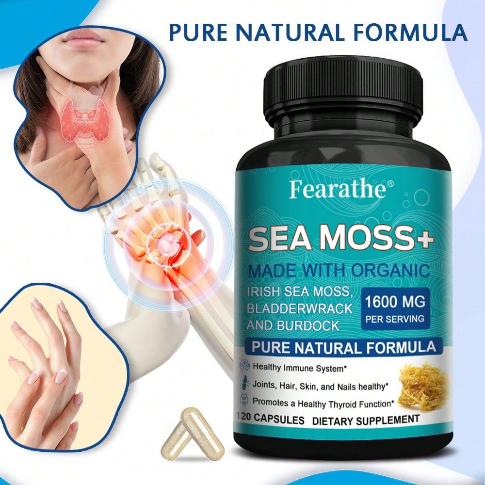 Irish Sea Moss Fucus Burdock Dietary Supplement 120 Capsules