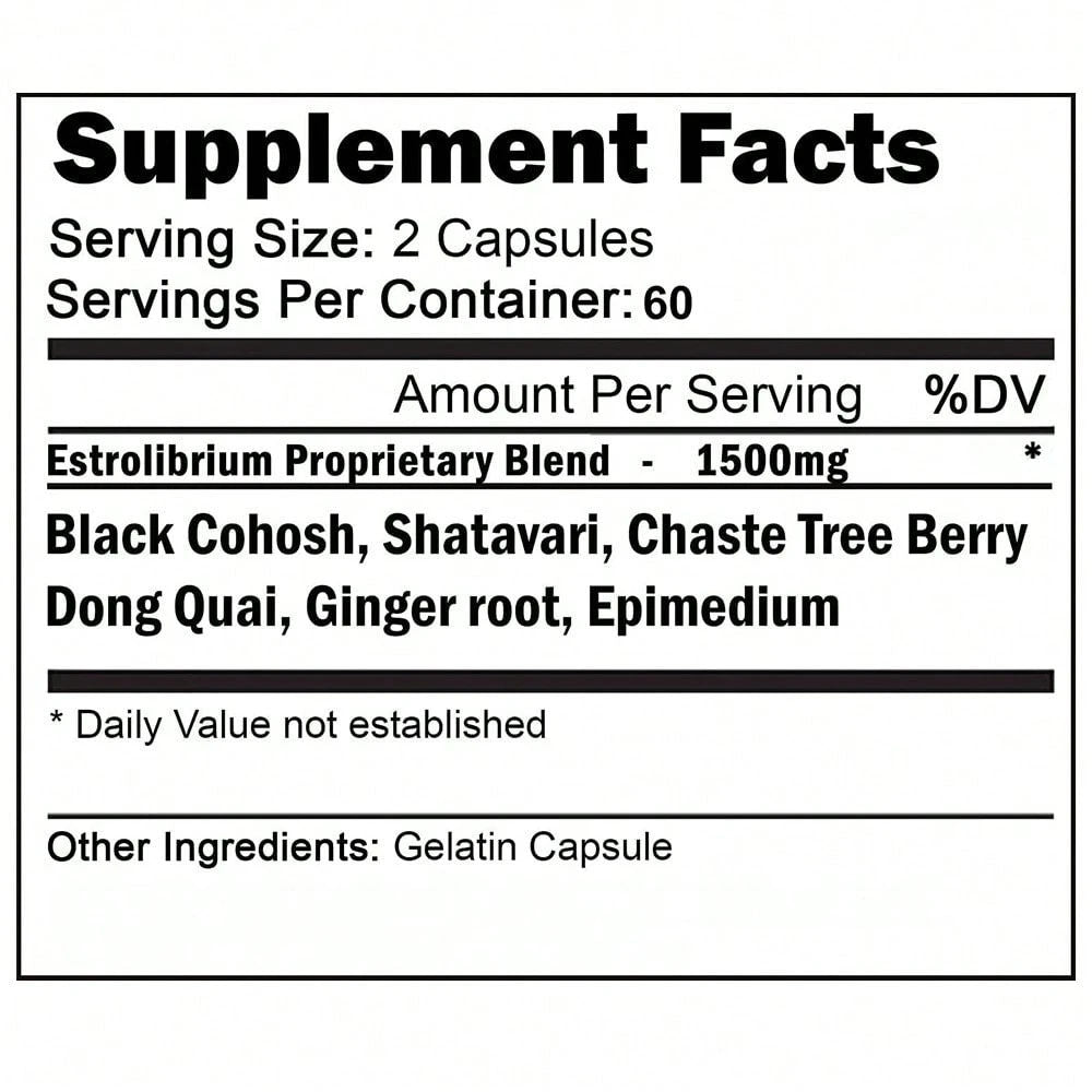 Estrogen Hormone Balance Mood and Energy Health Supplement 120 Capsules