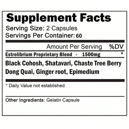 Estrogen Hormone Balance Mood and Energy Health Supplement 120 Capsules