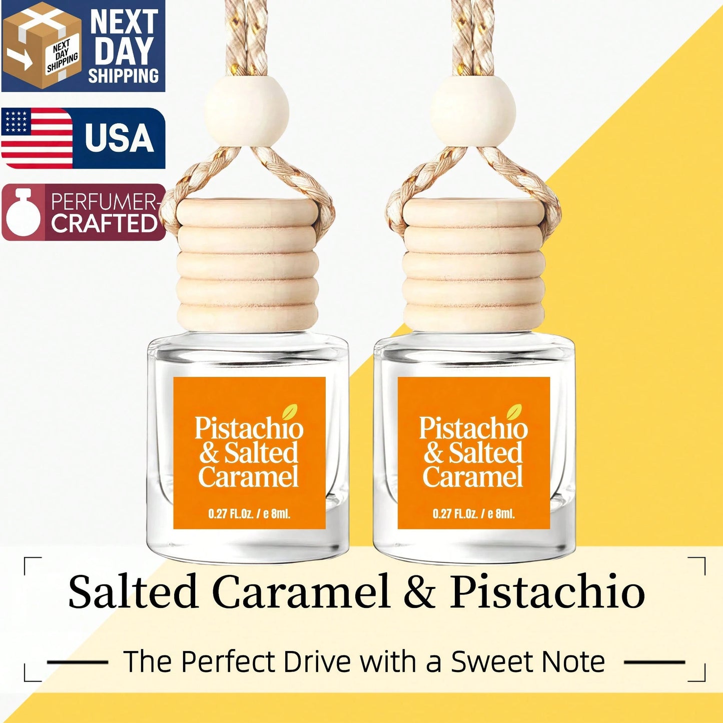 Osmore Caramel Kiss Extra-Rich Caramel Vanilla Car Air Freshener Hanging Diffuser