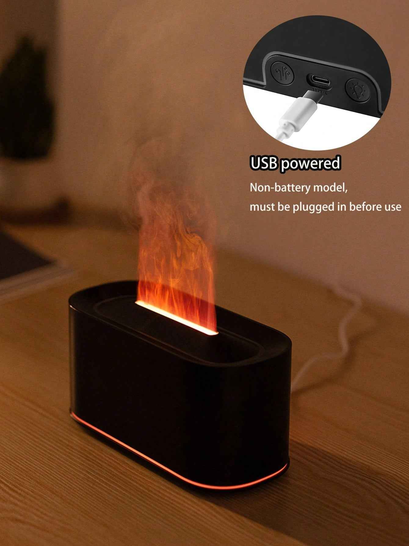 SHEIN Flame Simulation Aroma Diffuser With 7-Color Night Light