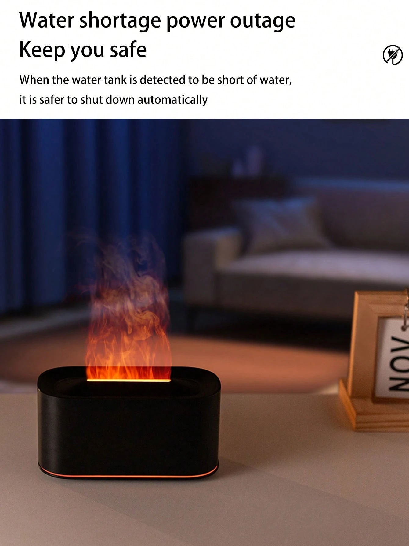 SHEIN Flame Simulation Aroma Diffuser With 7-Color Night Light