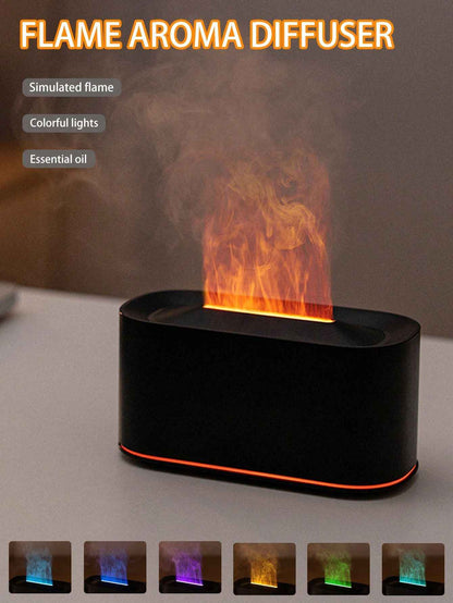 SHEIN Flame Simulation Aroma Diffuser With 7-Color Night Light