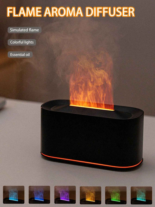 SHEIN Flame Simulation Aroma Diffuser With 7-Color Night Light
